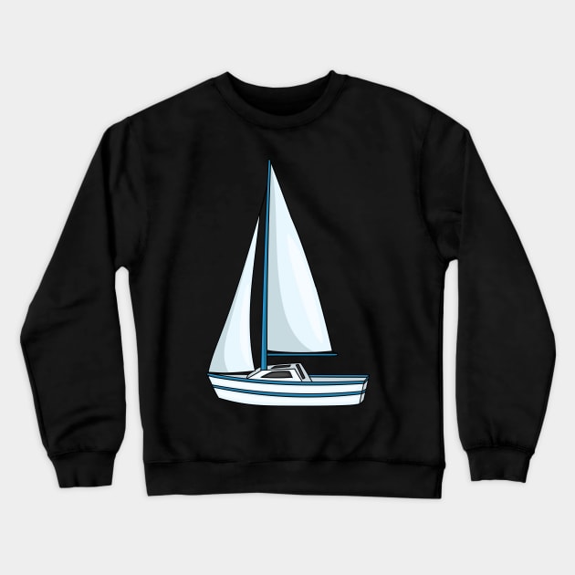 Sailboat cartoon illustration Crewneck Sweatshirt by Cartoons of fun